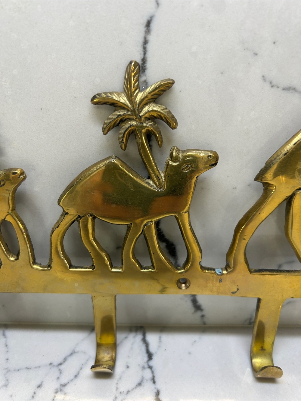 Brass Camel Wall Hook Rack - Gold Decorative Hooks - Picture 5 of 10